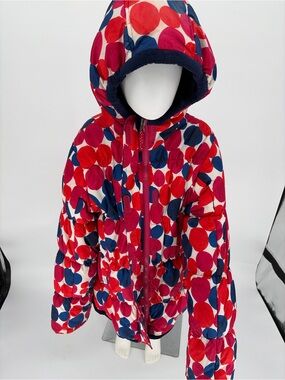 Lands' End Kids' Polka Dot Puffer Jacket in Red, Blue, Pink
